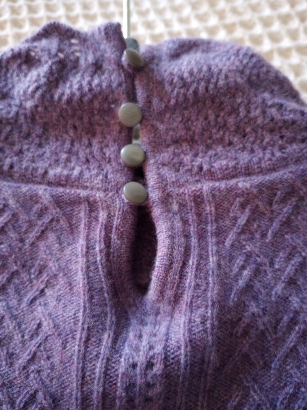 Polol Ralph Lauren Purple Ruffle Mock Neck Sweater - Picture 4 of 7